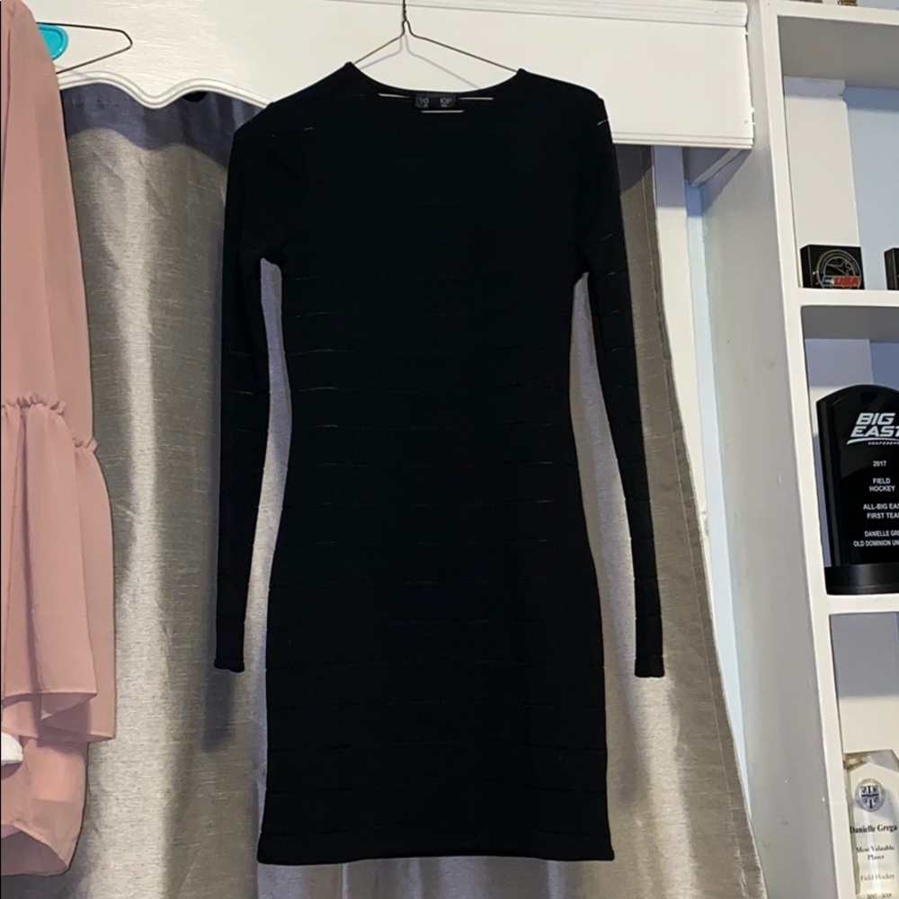 Black Topshop bodycon long sleeve dress